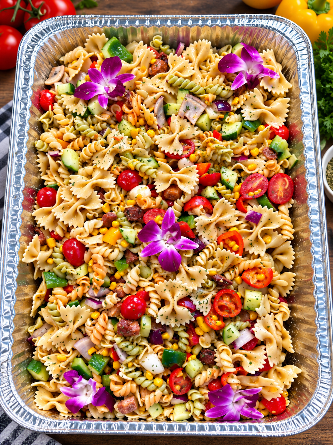 Colorful pasta salad